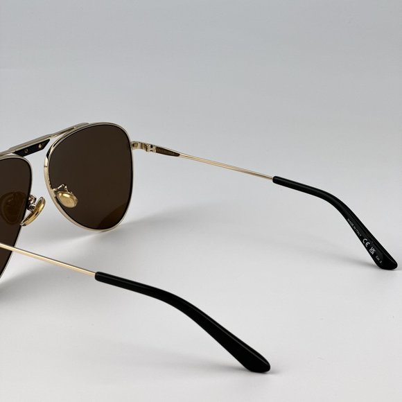 Balenciaga BB0244S 003 Sunglasses Gold Brown Pilot Unisex BB 0244S - Picture 10 of 14